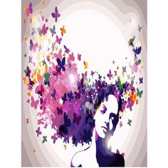 Картина по номерам Бабочки в голове 40х50 см Hobby Home