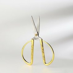 Ножницы для рукоделия, скошенное лезвие, 6", 15 см, цвет золотой Арт Узор