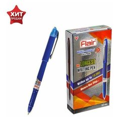 Ручка шариковая Flair Writo-Meter DX узел-игла 0.6, (пишет 10 км), шкала на стержне, синий./В упаковке шт: 1