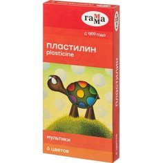 Гамма Пластилин Гамма Мультики 6цв 120гр со стеком Gamma