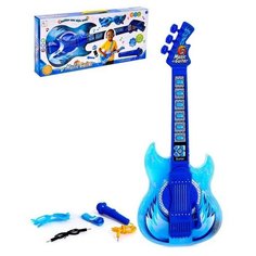 Игрушка музыкальная гитара «Играй и пой», с микрофоном, звуковые эффекты, цвет синий NO Name