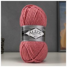 Пряжа "Superlana Maxi" 75% акрил, 25% шерсть 100м/100гр (204 ант. роза) Alize
