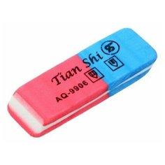 Ластик комбинированный Tian Shi, скошенный, красный/синий Noname