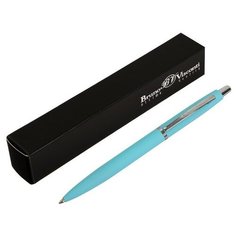 Ручка шариковая автоматическая San Remo 1.0 мм, металлический голубой корпус, синий стержень, в тубусе Bruno Visconti