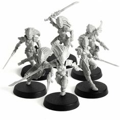 Фигурки отряд Банши Эльдар для настольной игры Warhammer 40к размер 32мм Нет бренда