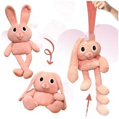 Кролик 40 см/Заяц тянучка/ мягкая игрушка кролик с тянущимися ушами растягивающийся кролик с длинными ногами/ Мягкий плюшевый заяц/ розовый Ir Aysh