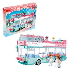 Конструктор Розовая мечта «Свадебный автобус», 379 деталей Sluban