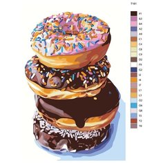 Картина по номерам Т181 "Сладкие пончики", 40х60 см Brushes Paints