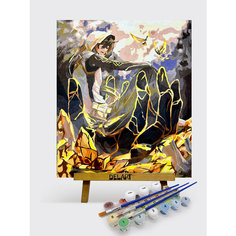 Картина по номерам на холсте 40х50 на подрамнике "Чжун Ли. Аниме". Раскраска по номерам. Живопись. Рисование Del Art