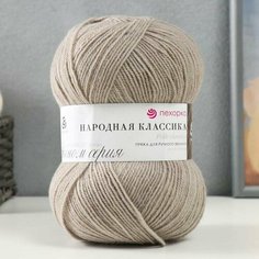 Пряжа "Народная классика" 30%шерсть, 70% акрил 400м/100гр (276-Перламутр) Пехорка