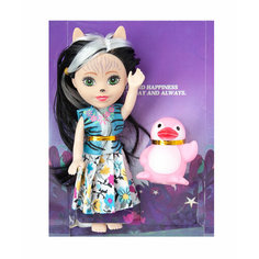 Кукла маленькая с питомцем пингвин Нет бренда