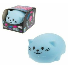 1Toy Игрушка-жмяка Крутой замес Кот 7 см голубой Т20327 с 3 лет