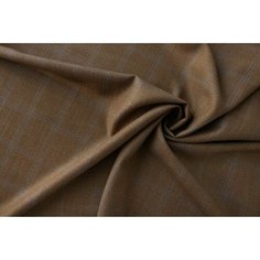 Ткань шерсть меланж оранжево-коричневого цвета в клетку Corneliani