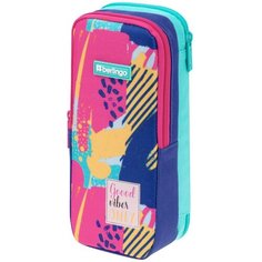 Пенал Berlingo "Abstract Pink", 2 отделения, 205х80х55 мм, полиэстер, внутренний органайзер, магнитный фиксатор (PM09257)