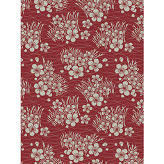 Отрезная ткань для мебели Ambesonne "Цветы на штакетнике" метражом для рукоделия и шитья, оксфорд, 155 см