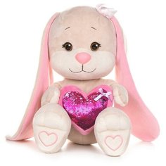 Мягкая игрушка Maxitoys Jack&Lin Зайка с Розовым Cердцем, 35 см