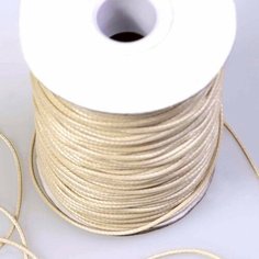Шнур вощеный 1.5 мм 20 метров для шитья / рукоделия / браслетов, цвет бежевый КафеБижу