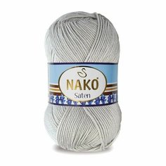 Пряжа NAKO Saten (Nako), св. серый - 130, 100% микрофибра, 5 мотков, 50 г, 115 м.