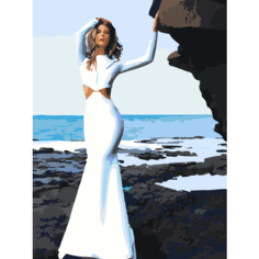 Картина по номерам Девушка в белом платье на стену Палитра забав