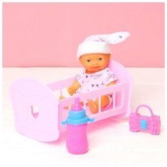 Пупс «Малыш» с кроваткой, с аксессуаром Noname