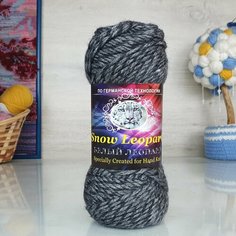 Пряжа COLOR-CITY Белый леопард, тем. серый меланж - 0513, 30% мохер, 60% австралийский кашемир, 10% акрил, 5 мотков, 100 г, 180 м.