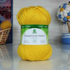 Пряжа камтекс Бюджетная макси, Камтекс, желтый - 104, 40% шерсть, 60% акрил, 4 мотка, 150 г, 140 м.