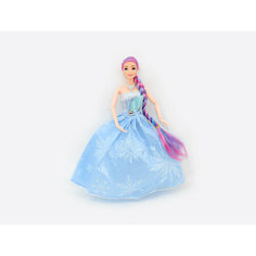 Шарнирная кукла гламурная красотка в голубом вечернем платье с разноцветными волосами, 28 см Toysa
