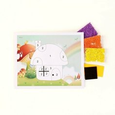 Аппликация EVA крошкой Домик-грибочек Нет бренда