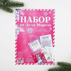 Подарочный набор: блокнот-раскраска, грамота, письмо от Дедушки Мороза «Волшебный единорог» Miki Market