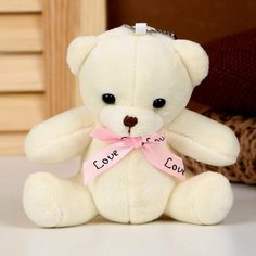 Мягкая игрушка Мишка на подвесе, 11 см, цвет бежевый Китай