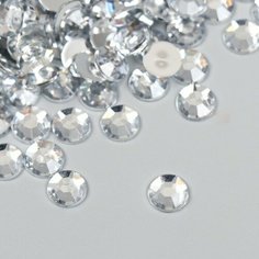 Декор для творчества пластик "Стразы. Прозрачный" набор 300 шт d=0,8 см ТероПром