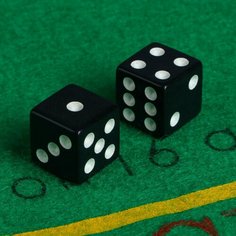 Кубики игральные 1.6 х 1.6 см, набор 2 шт, пластик Россия