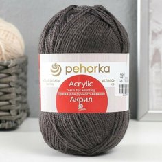 Пряжа "Акрил" 100% акрил 300м/100гр (446-Т. серый) Нет бренда