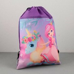 Сумка для обуви "Принцесса и единорог", нетканное полотно, размер 41х31 см Made in China