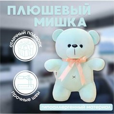 Мягкая игрушка плюшевый медведь 22 см, мятный Uralour