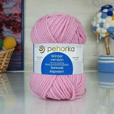 Пряжа пехорка Зимний вариант (Пехорка), Розовый - 20, 95% имп. шерсть, 5% высокообъёмный акрил, 10 мотков, 100 г, 100 м.