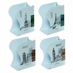 Подставка для книг раздвижная 3 отделения, металл, микс Достопримечательности Calligrata