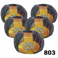 Пряжа для вязания Alpacana Super Fine Print (Альпакана Суперфайн Принт) Lanoso (Ланосо) / цвет 803 / 5 мотков / 375м/100г