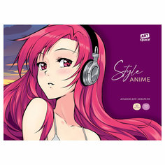 Альбом для акварели, 30л, А4, на склейке ArtSpace "Anime style. Girl", 180г/м2