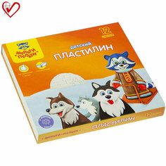 Пластилин Мульти-Пульти "Енот на Аляске", 12 цветов, 180г, со стеком, картон, 236489