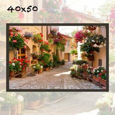 Алмазная мозаика на подрамнике Сказочная улица 40x50, 21 цвет Alingar