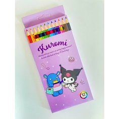 Набор цветных карандашей Куроми/Kuromi аниме друзья Hello Kitty 12 цветов Static Paper
