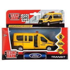Машина металл FORD transit такси, 12 см, двери, инерц, кор. Технопарк в кор.2*24шт