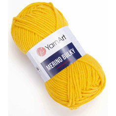 Пряжа Yarnart Merino Bulky желтый (586), 70%акрил/30%шерсть, 100м, 100г, 3шт