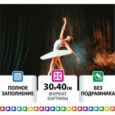 Картина стразами (алмазная мозаика) 30х40 см, остров сокровищ "Балерина", без подрамника, 662401