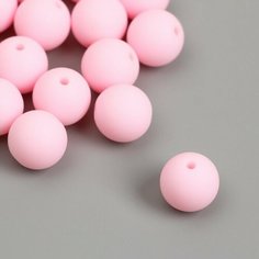 Бусины для творчества пластик "Бледно-розовый" матовые d=1,2 см набор 20 гр Miki Market