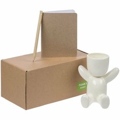 Набор Green Office — Funky Kid, коробка: 18,5х13х9 см; фигурка: 12,5х11х9 см; блокнот: 9,3x12,5 см, керамика; картон; бумага Нет бренда