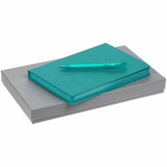Набор Brand Tone, бирюзовый, 29,7х18х3,5 см, ежедневник - искусственная кожа; ручка - пластик; коробка - картон Нет бренда