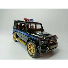 Коллекционная машинка игрушка металлическая Мерседес Гелендваген для мальчиков масштабная модель 1:24 черно-синий Китай