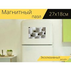 Магнитный пазл "Туалетная бумага, куча, гигиена" на холодильник 27 x 18 см. Lots Prints